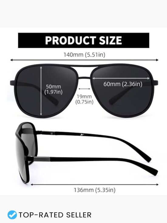 Polarized Aviator Sunglasses Oversized UV400 Protection TR90 Frame Unisex main image 6